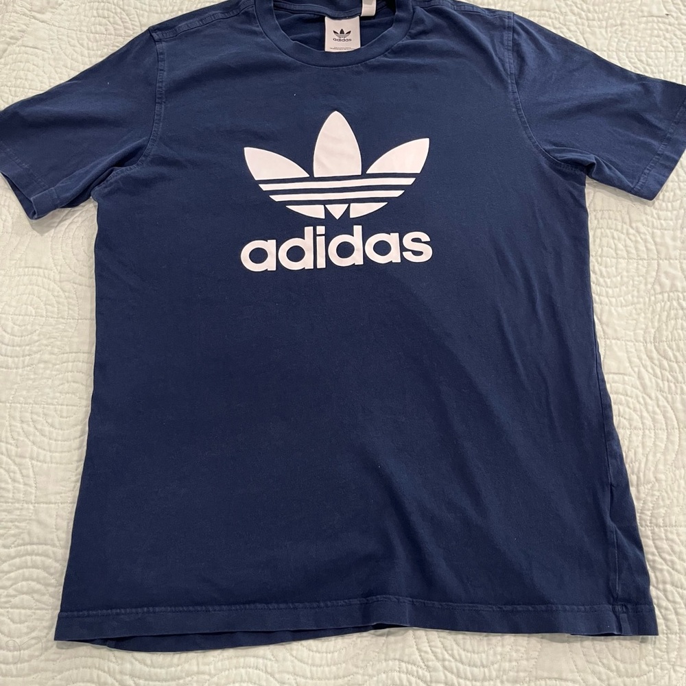 Adidas Blue and White Short Sleeve Tee
